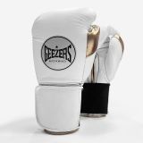 GEEZERS Boxerské rukavice Halo - Velcro - bílá/zlatá