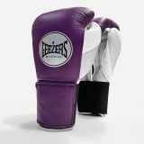 GEEZERS Boxerské rukavice Halo - Velcro - fialová/šedá | 16oz