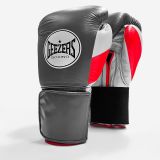 GEEZERS Boxerské rukavice Halo - Velcro - šedá/červená | 14oz, 16oz