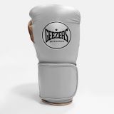 GEEZERS Boxerské rukavice Halo - Velcro - šedá/zlatá | 14oz, 16oz